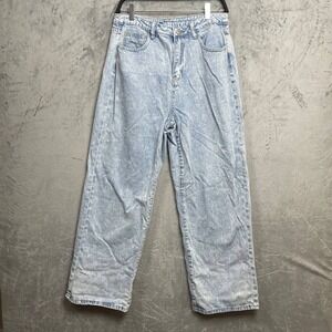 Y2K Light Wash Wide Leg Baggy Jeans XXL Blue Denim High Rise Skater Streetwear